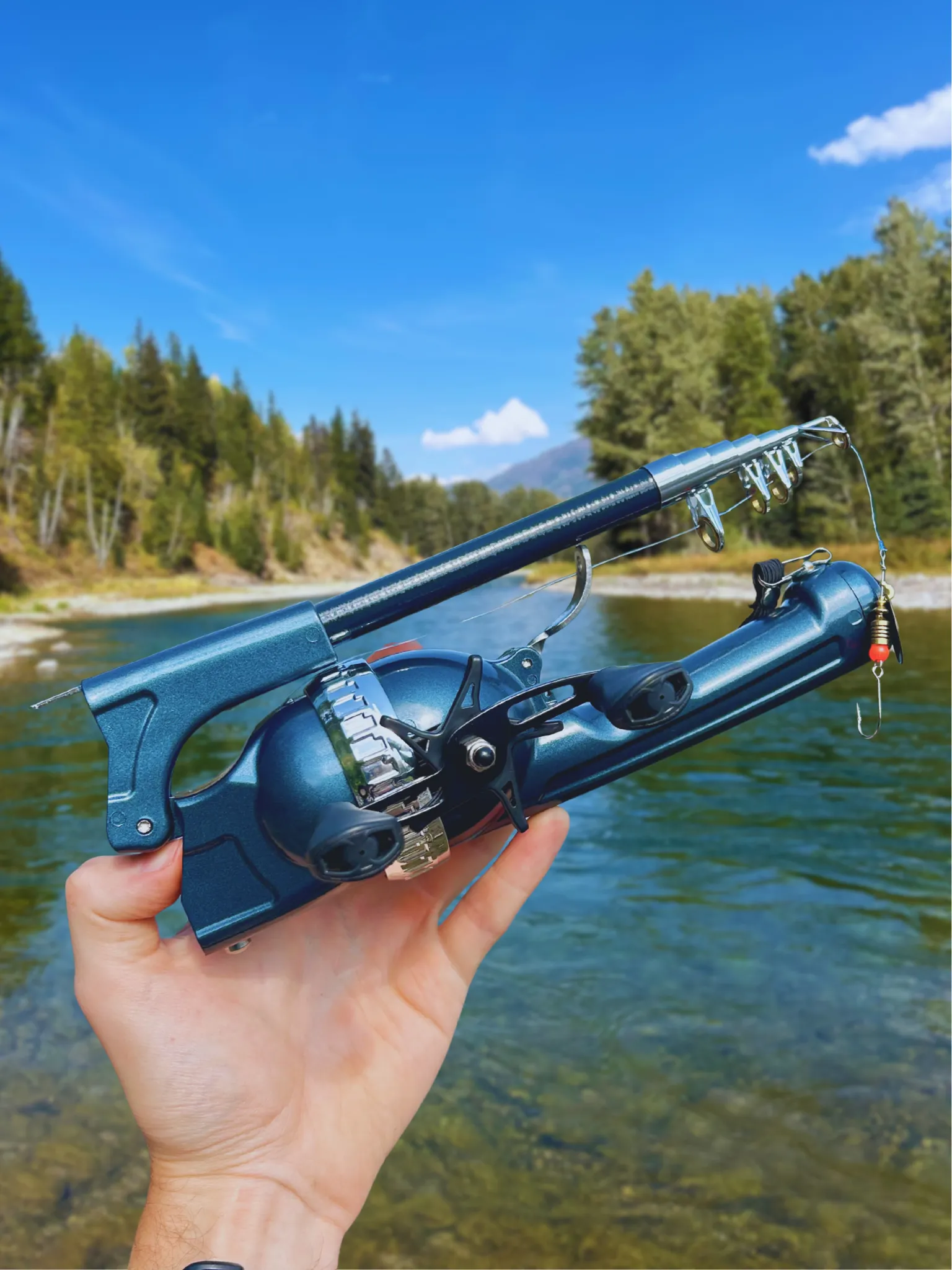 best fishing pole to take hiking Hike N' Hook Trek Poles (Reel Included) Top 7 Best Backpacking Fishing
